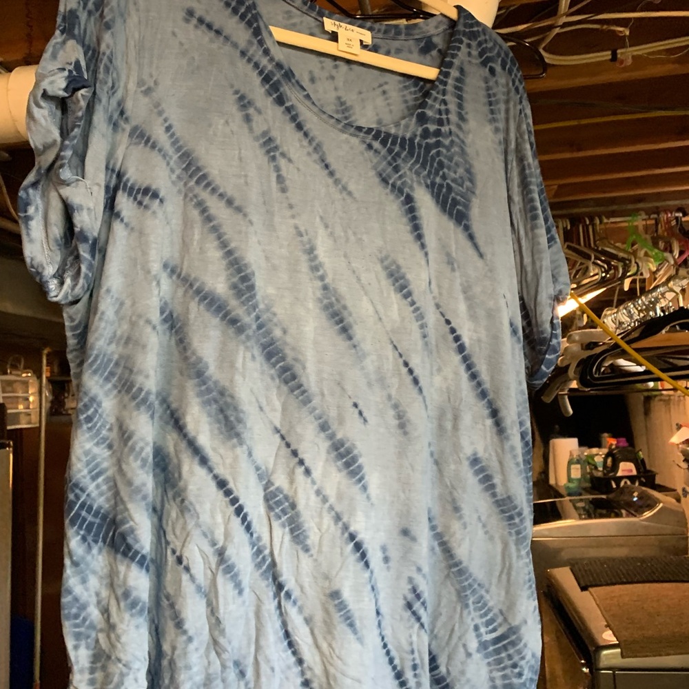 Style & Co. Blue Short Sleeve Tee with Relaxed Fit